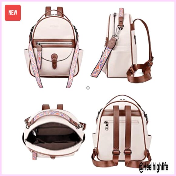 Mini Backpack Purse, Faux Leather, 10 Pockets, Waterproof, Shoulder Bag main image 4